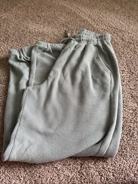 Comfit Waffle Knit Jogger Pants in Sage Green